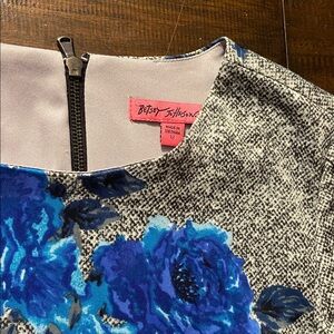 Betsey Johnson Blue and Black Floral Dress